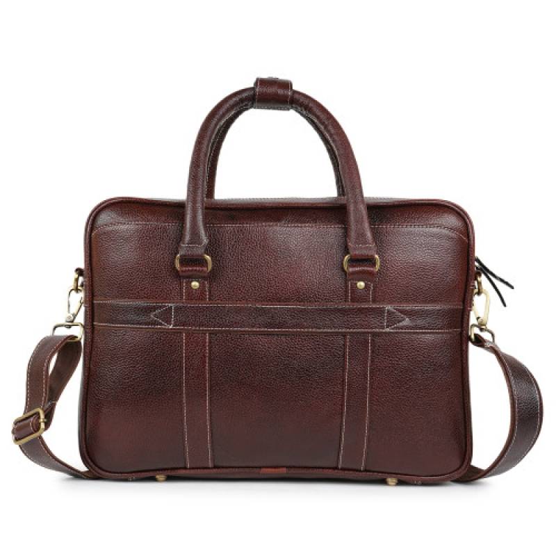 FERNWEH Leather Brown Office Messenger Bag |15.6 inch| Padded Compartment | Detachable and Adjustable Shoulder Straps with Special Anti-Rust Fitting