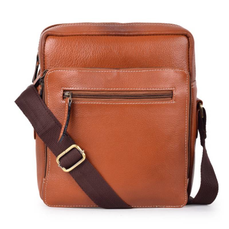Stylish Ten-Color NDM Leather Messenger Sling Bag – 3 Compartments, 12x9x3 Inches