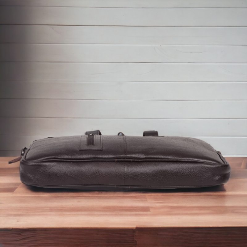 FERNWEH Brown Office Messenger Bag – 15.6 Inch Genuine Leather with Adjustable Shoulder Strap