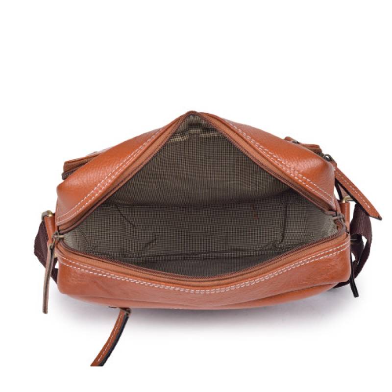 Stylish Ten-Color NDM Leather Messenger Sling Bag – 3 Compartments, 12x9x3 Inches