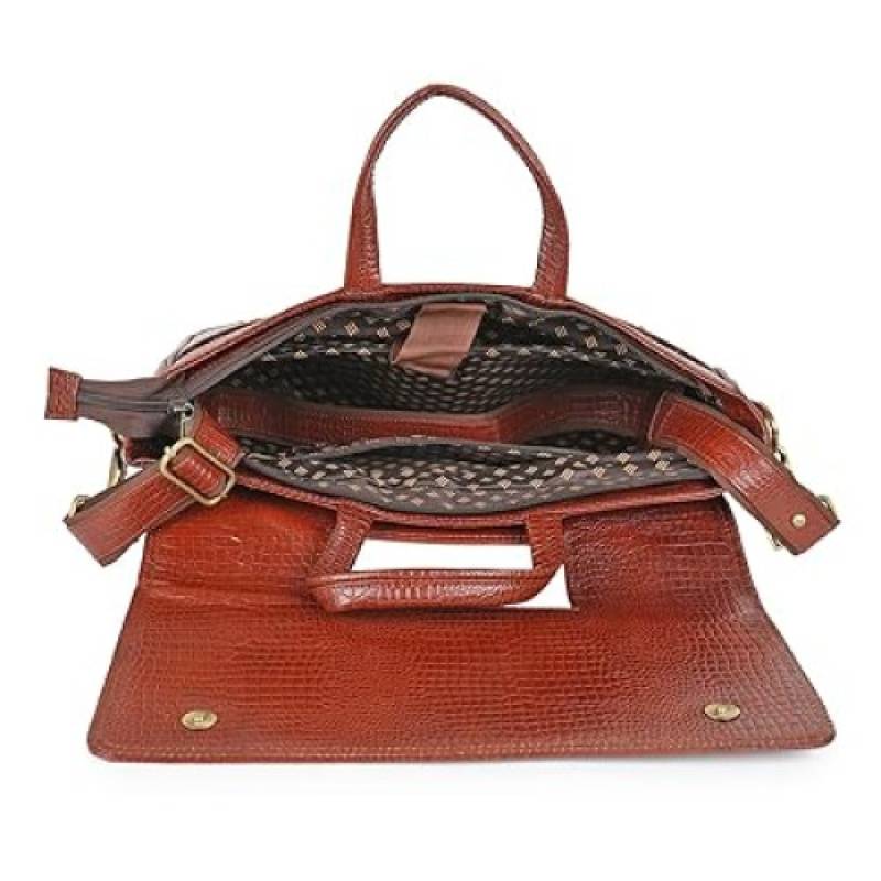 FERNWEH Genuine Leather Laptop Messenger Bag 15 .5 Inch Laptop Adjustable Strap for Men and Women Office Bag