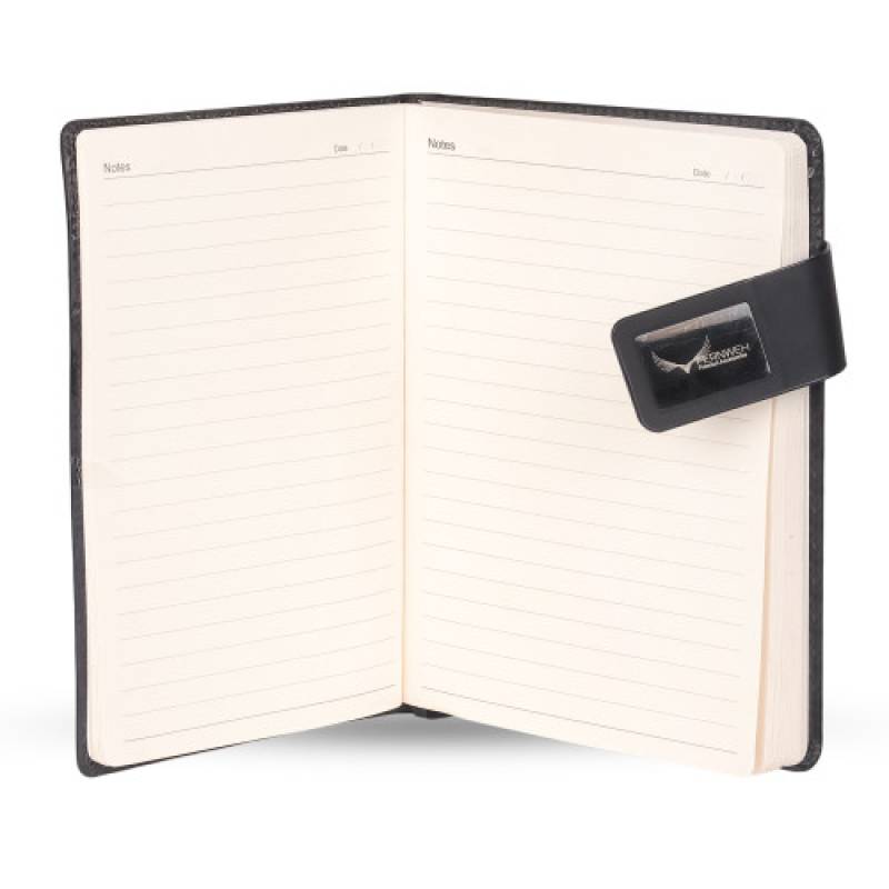 "Premium Rexine Notebook | 160 Pages | A5 Black Executive Journal"