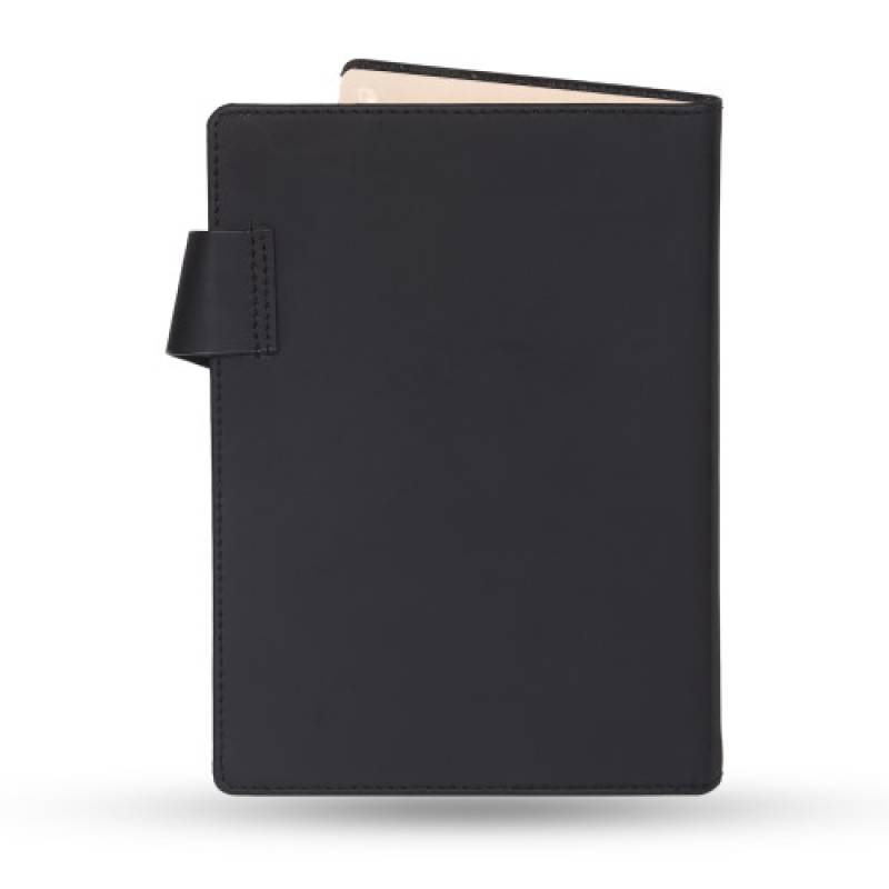 "Premium Rexine Notebook | 160 Pages | A5 Black Executive Journal"