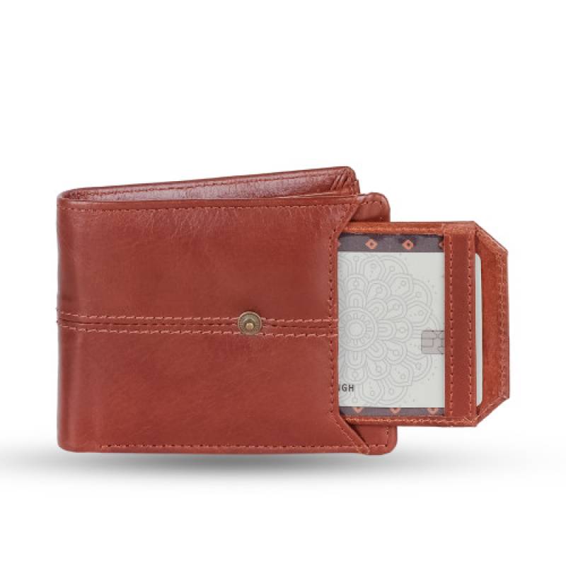 Leather Wallet Ten colour Mens' bifold wallet with 10 card slots & a coin pocket
