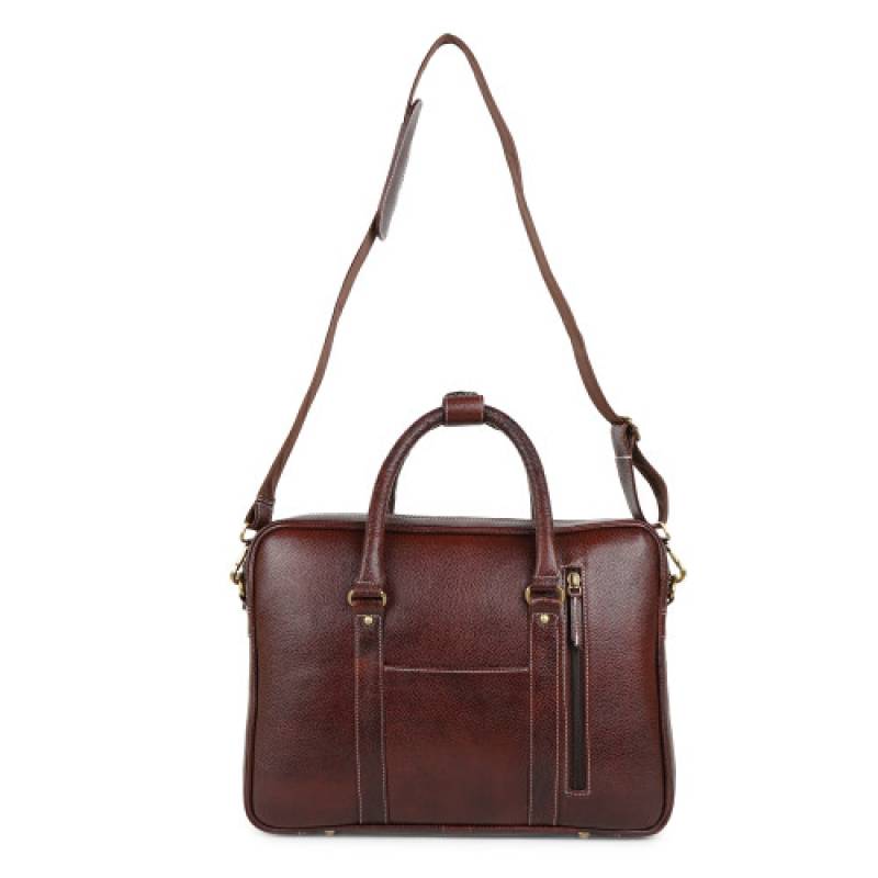 FERNWEH Leather Brown Office Messenger Bag |15.6 inch| Padded Compartment | Detachable and Adjustable Shoulder Straps with Special Anti-Rust Fitting