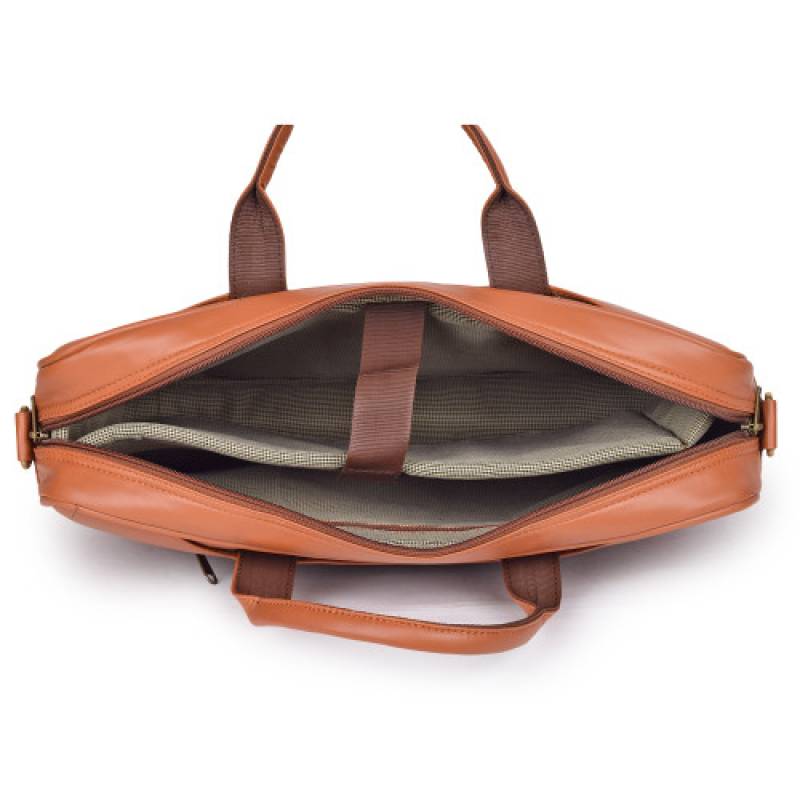 "15.5-Inch Raxin Laptop Messenger Bag with Trolley Strap - Available in Tan Stylish Colors"