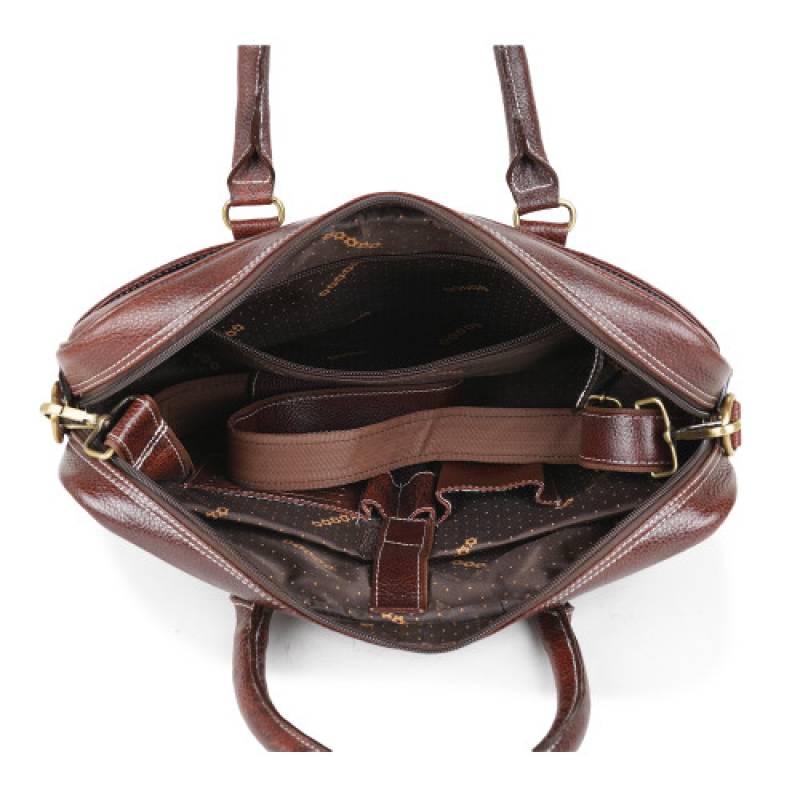 FERNWEH Leather Brown Office Messenger Bag |15.6 inch| Padded Compartment | Detachable and Adjustable Shoulder Straps with Special Anti-Rust Fitting