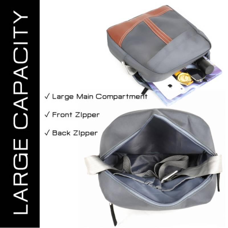 Cloth Sling Bag gray 12 inch sling bag