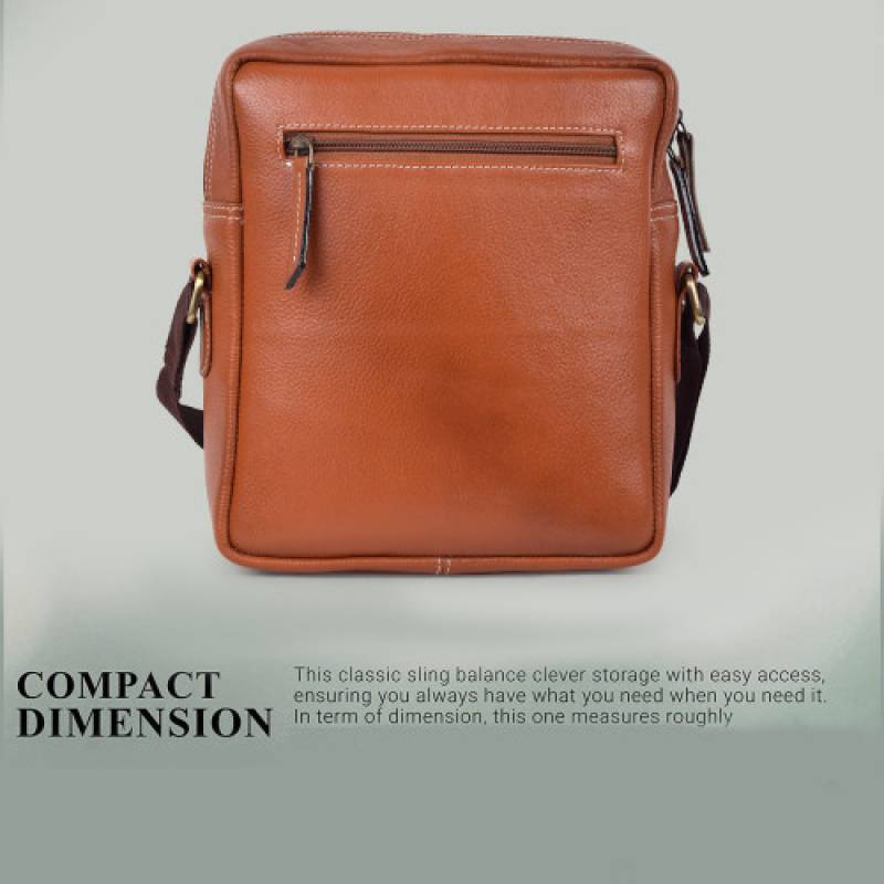 Stylish Ten-Color NDM Leather Messenger Sling Bag – 3 Compartments, 12x9x3 Inches