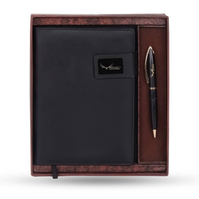 Black note book 160.page and pen 2 in 1 gift set gift your client and your employees