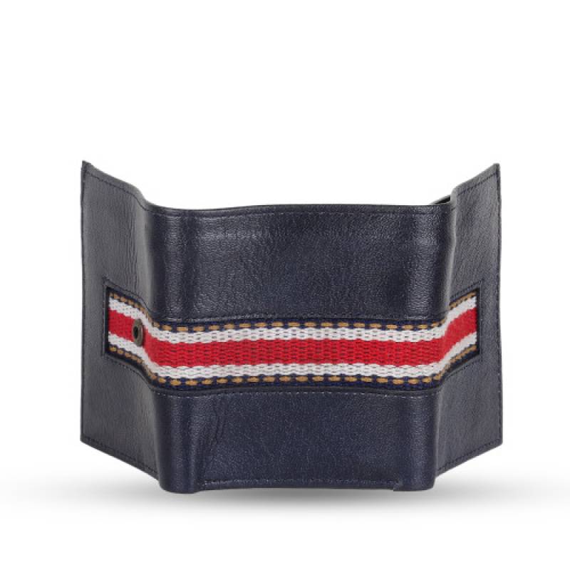 Black Leather Wallet Mens' bifold wallet with 10 card slots & a coin pocket