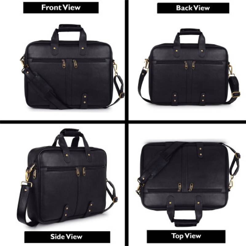 Raxin Laptop Messenger Bag - 15.5-Inch, 5 Compartments, and Trolley Strap