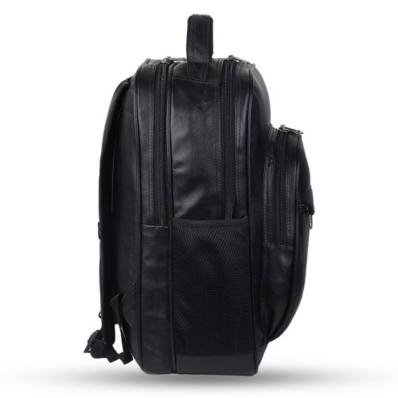 FERNWEH 19 I Rexin Backpack with 15.5 Inch Laptop Compartment, 3 Compartments, Black
