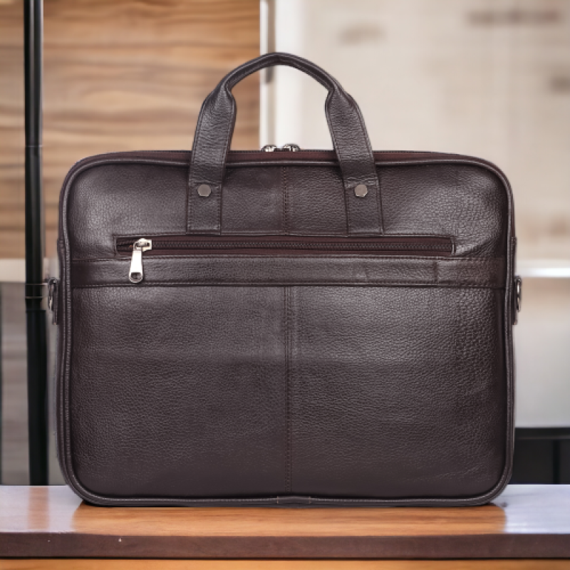 FERNWEH Brown Office Messenger Bag – 15.6 Inch Genuine Leather with Adjustable Shoulder Strap