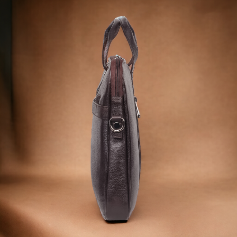 FERNWEH Brown Office Messenger Bag – 15.6 Inch Genuine Leather with Adjustable Shoulder Strap