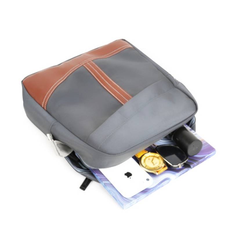 Cloth Sling Bag gray 12 inch sling bag