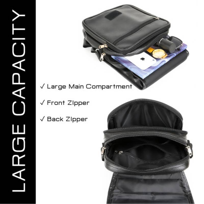 Martucci Stylish PU Leather Sling Cross Body Travel Office Messenger One Side Shoulder Bag for Mens