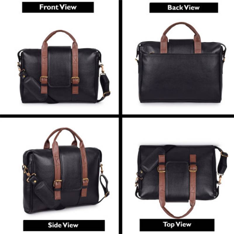 15.5-Inch Raxin Laptop Messenger Bag with 3 Compartments & Trolley Strap