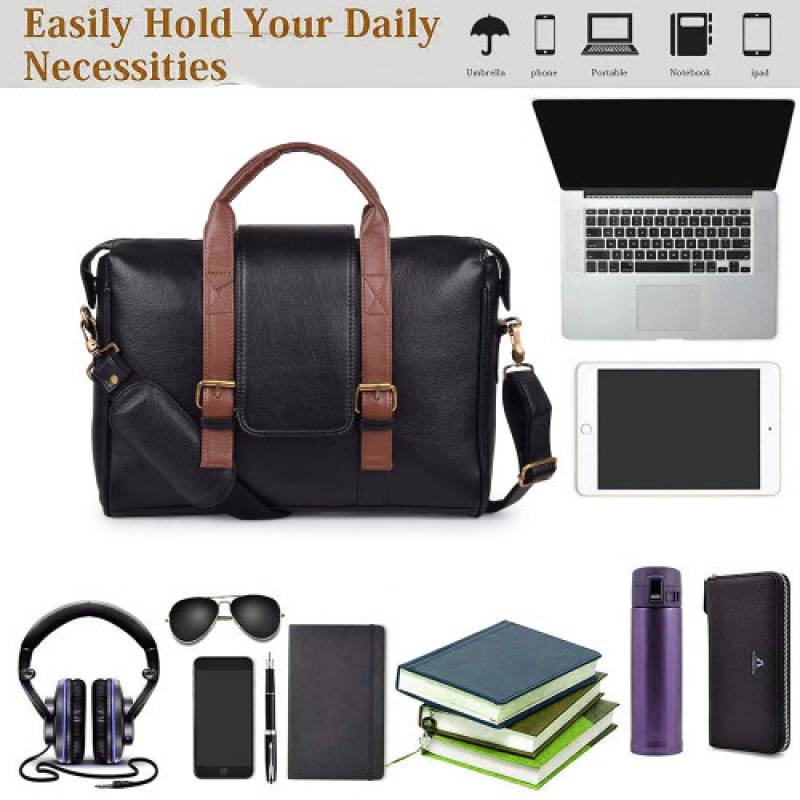 15.5-Inch Raxin Laptop Messenger Bag with 3 Compartments & Trolley Strap
