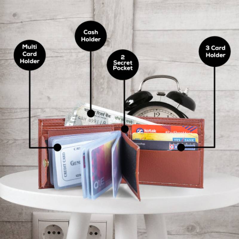 Wallet Rexin Mens' bifold wallet with 10 card slots & a coin pocket